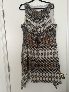 Sabrina Collective Cream, Black and Brown Geometric Sleeveless Mini Dress